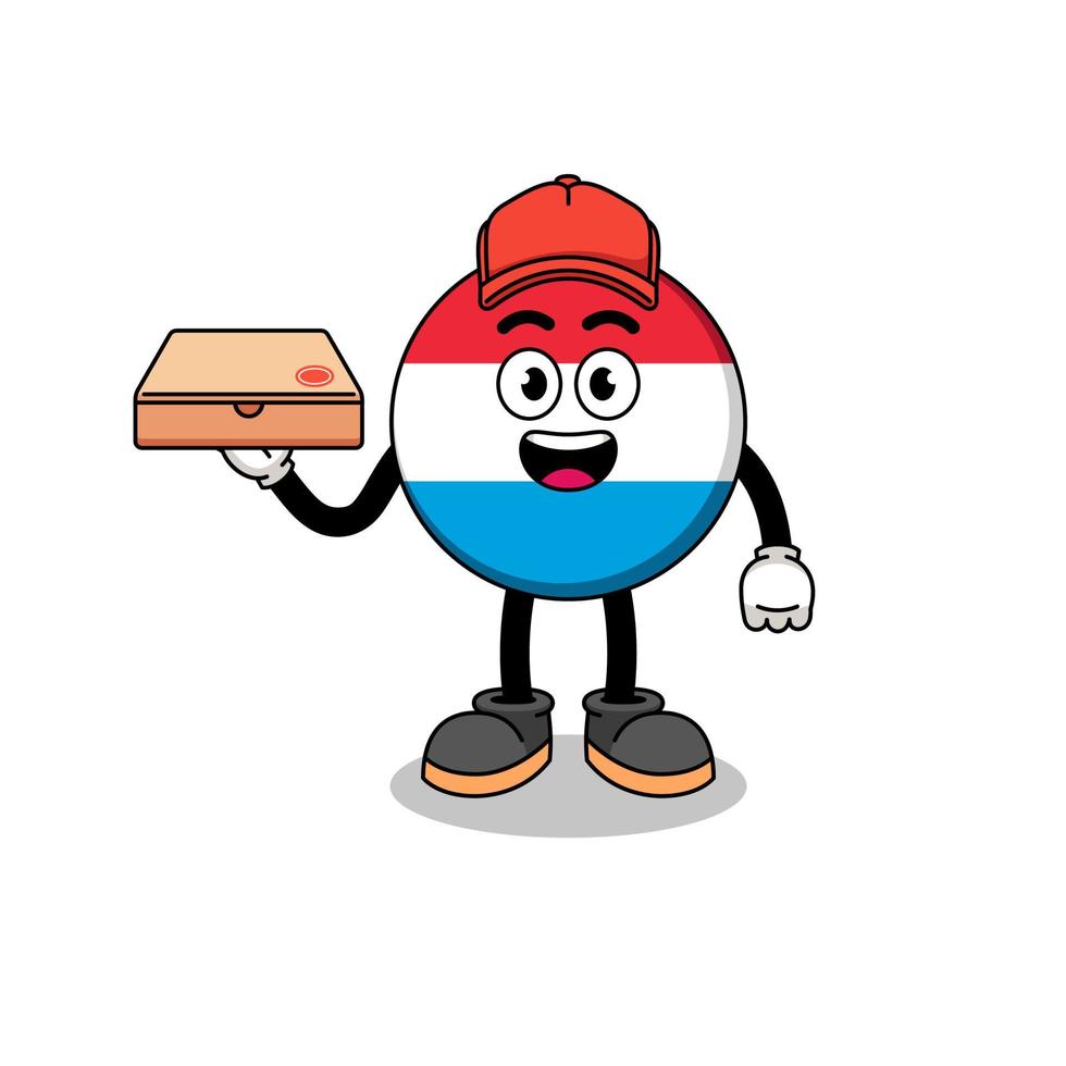 luxembourg illustration as a pizza deliveryman vector