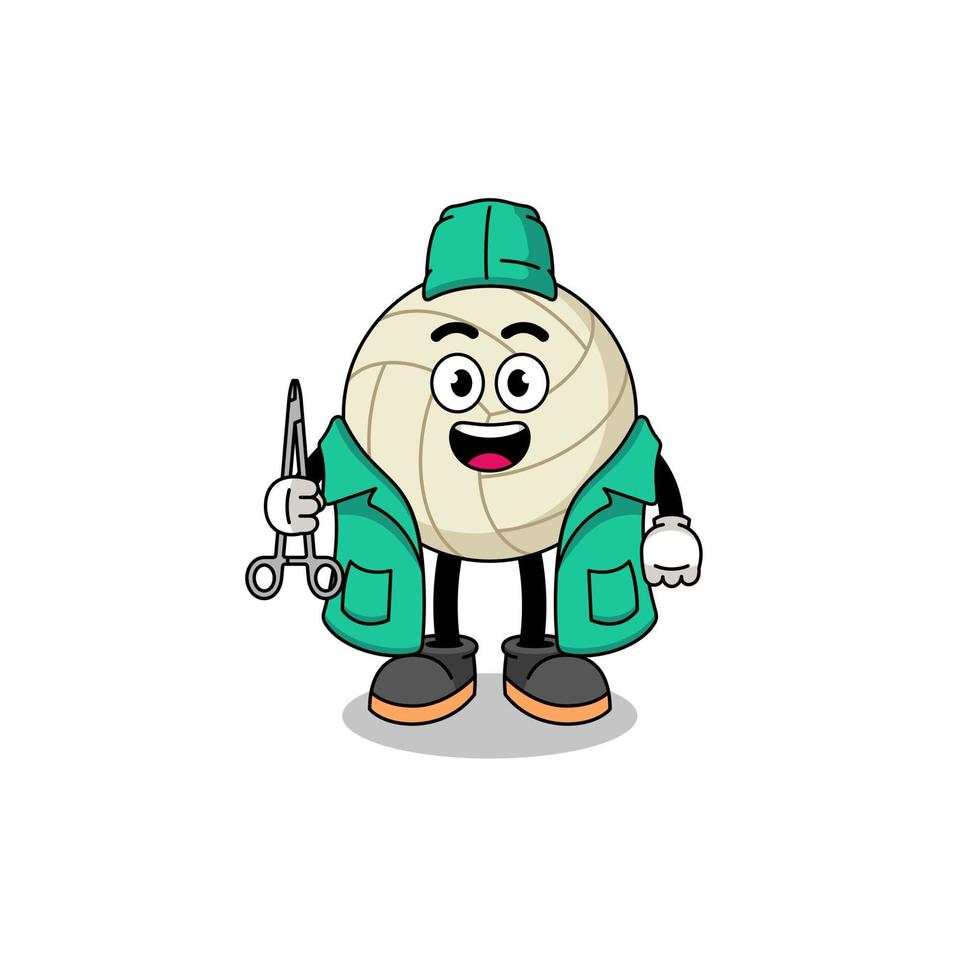 Illustration of volleyball mascot as a surgeon vector