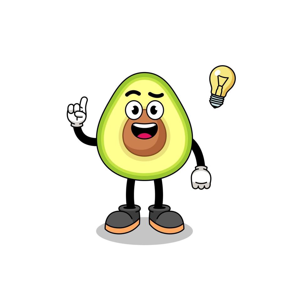 avocado cartoon with get an idea pose vector