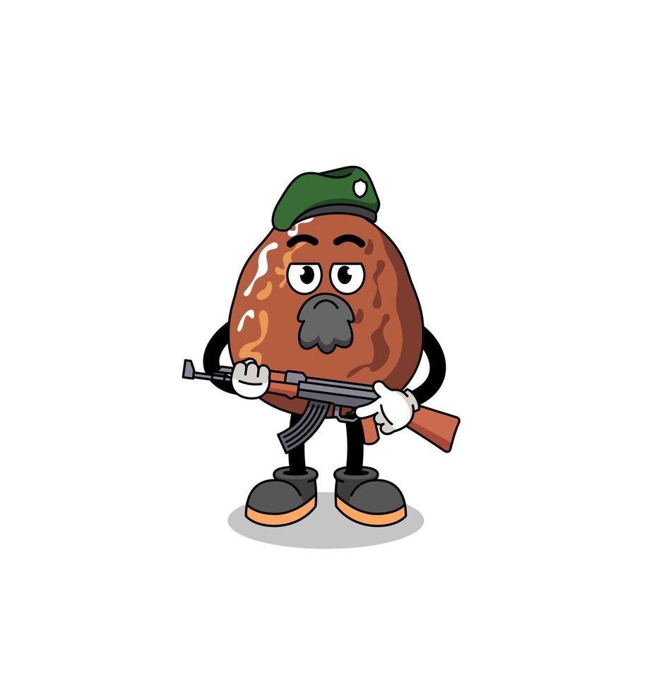 Character cartoon of date fruit as a special force vector