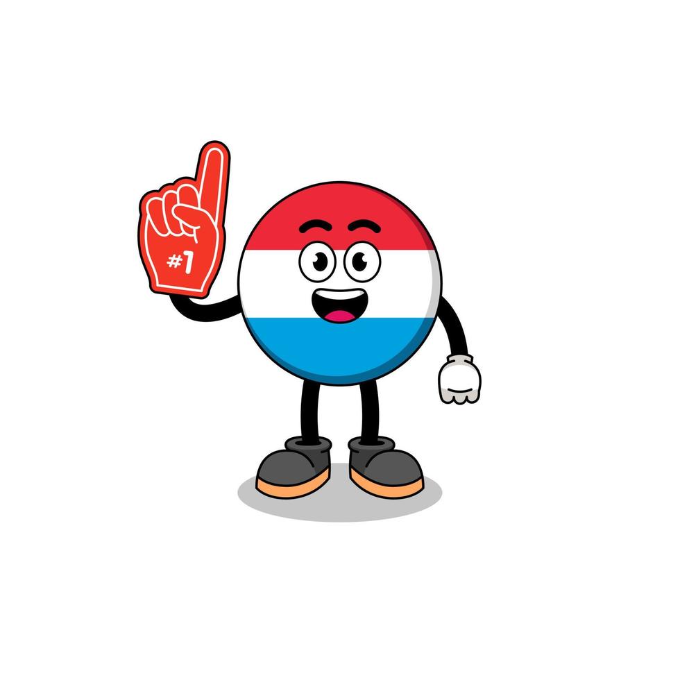 Cartoon mascot of luxembourg number 1 fans vector