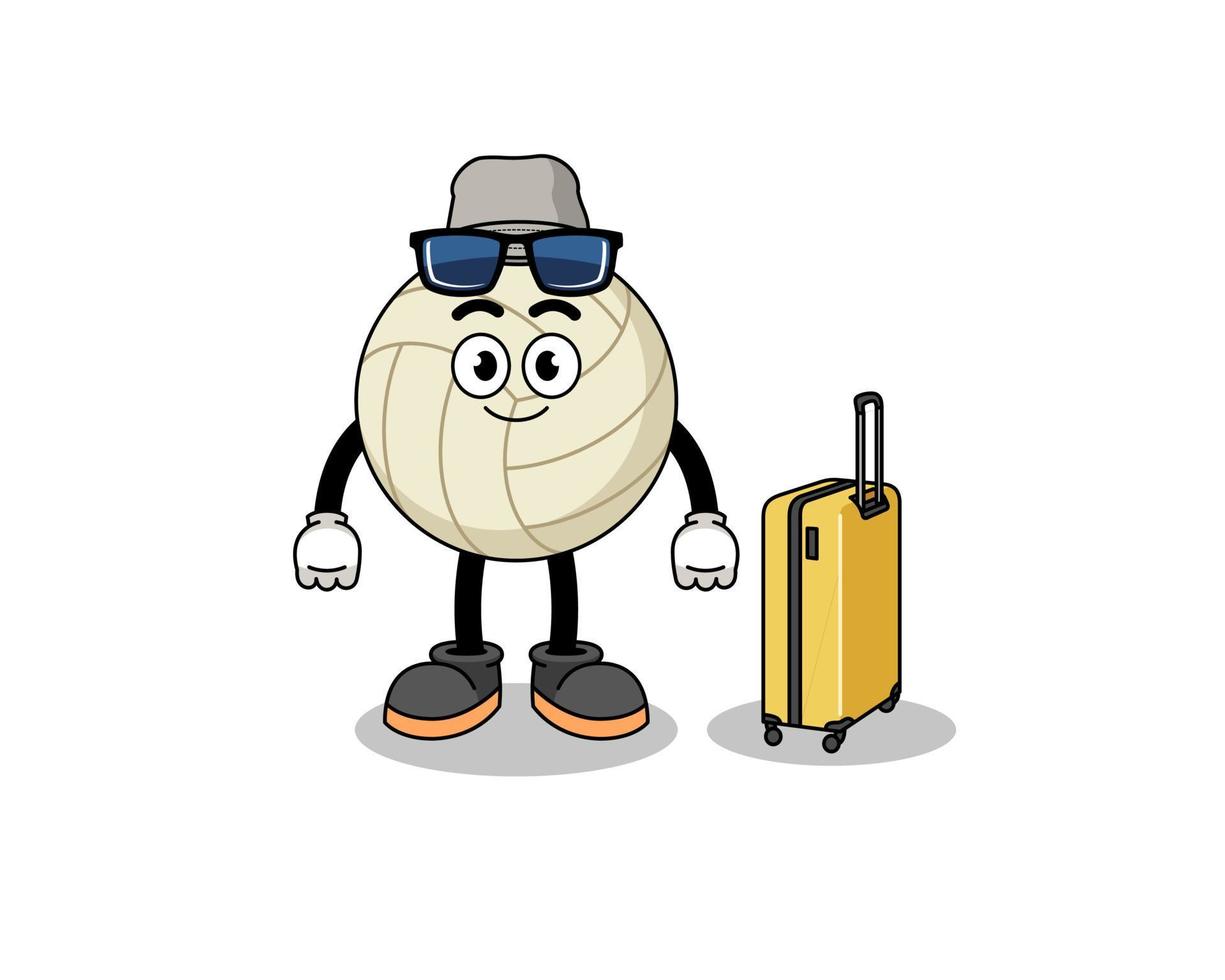 mascota de voleibol haciendo vacaciones vector