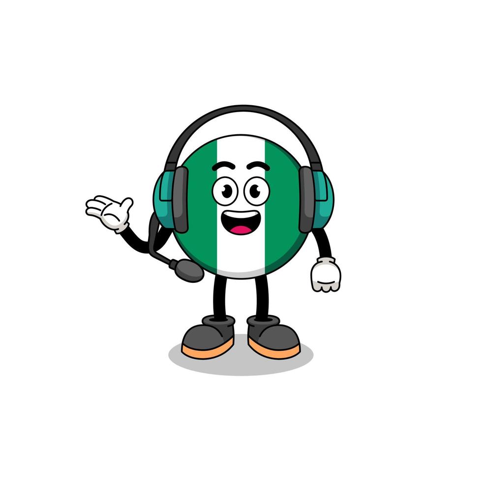 Mascot Illustration of nigeria flag as a customer services vector