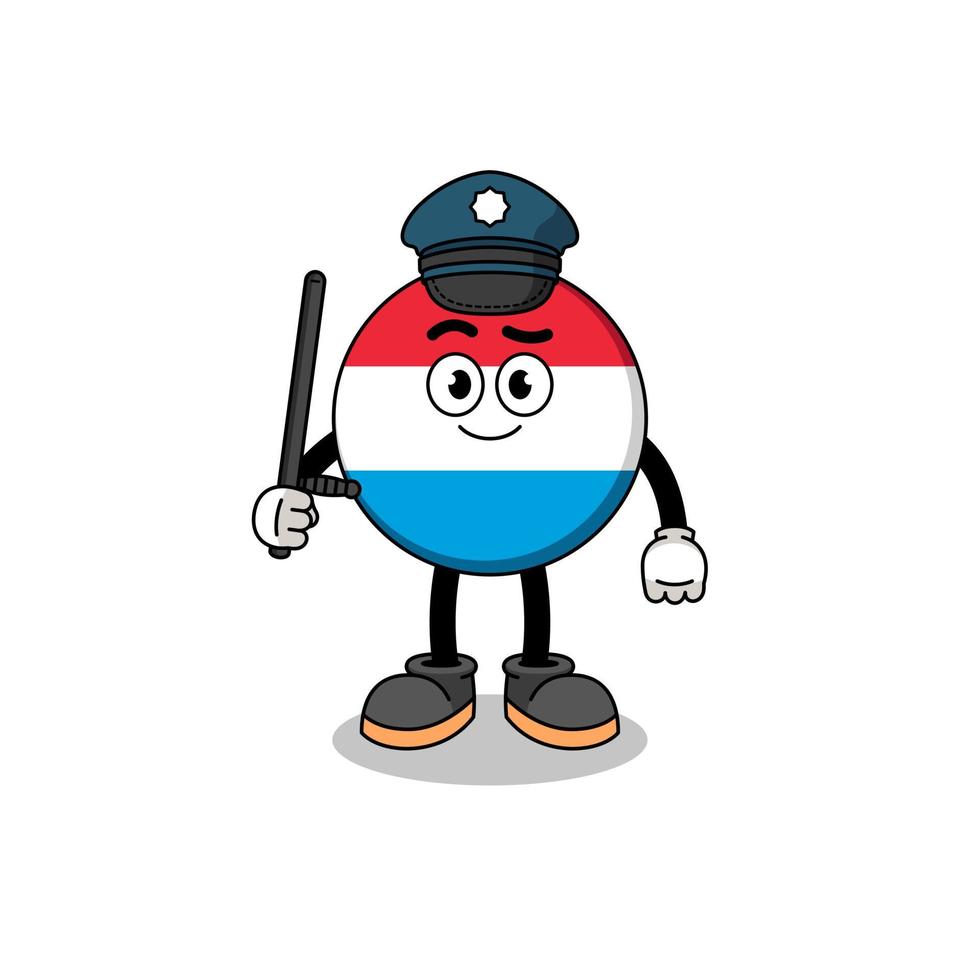 Cartoon Illustration of luxembourg police vector