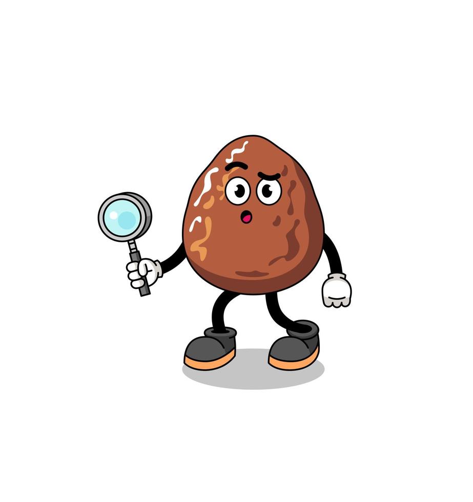 Mascot of date fruit searching vector