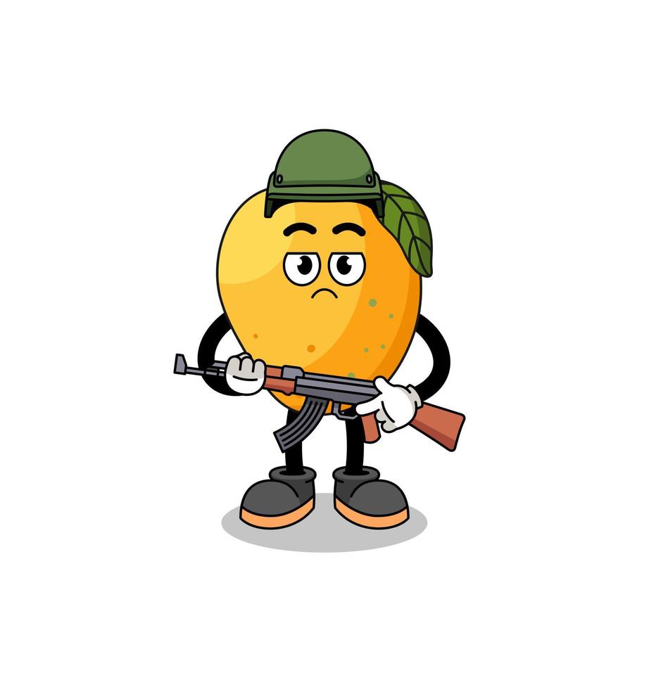 Cartoon of mango fruit soldier vector