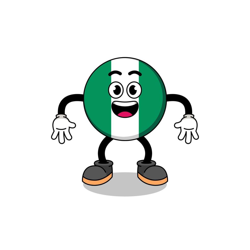 nigeria flag cartoon with surprised gesture vector