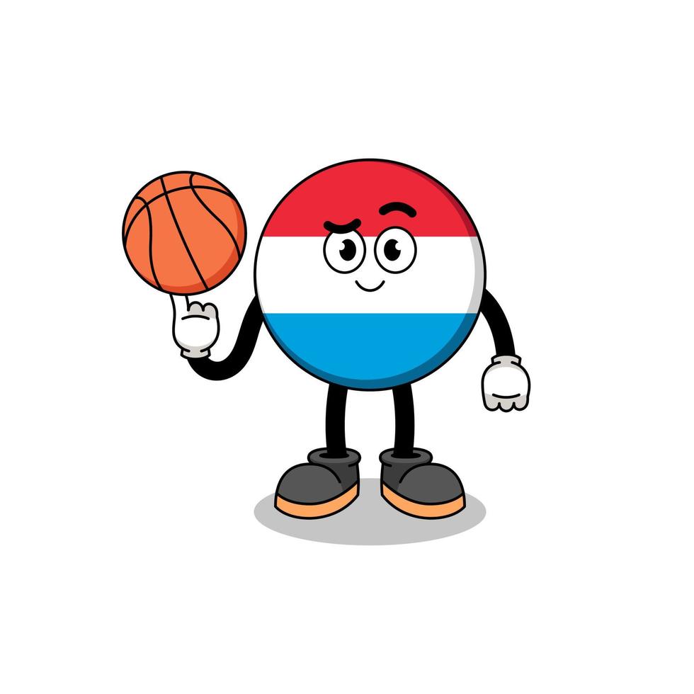 luxembourg illustration as a basketball player vector