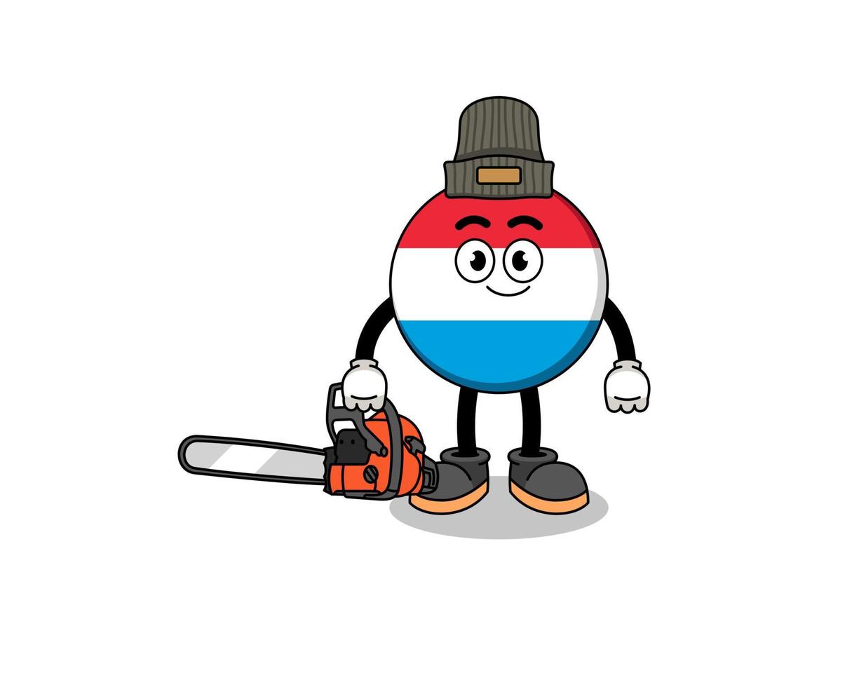 luxembourg illustration cartoon as a lumberjack vector