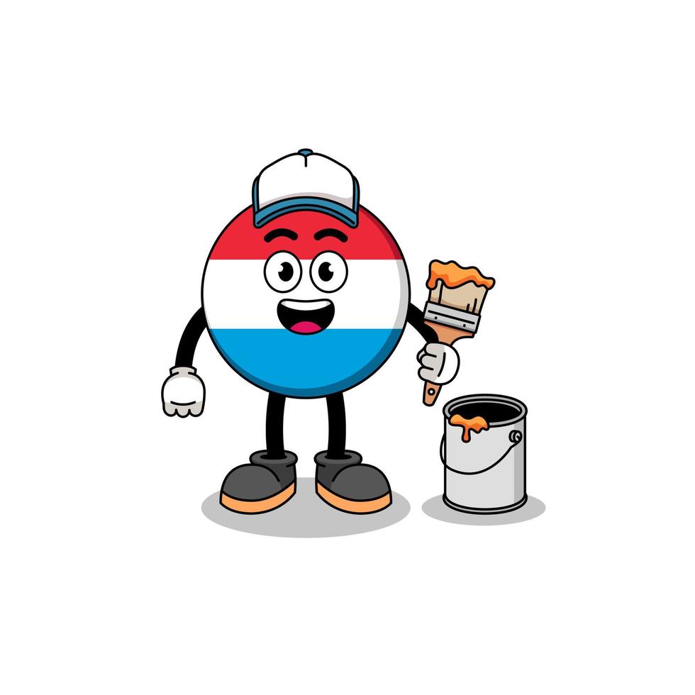 Character mascot of luxembourg as a painter vector