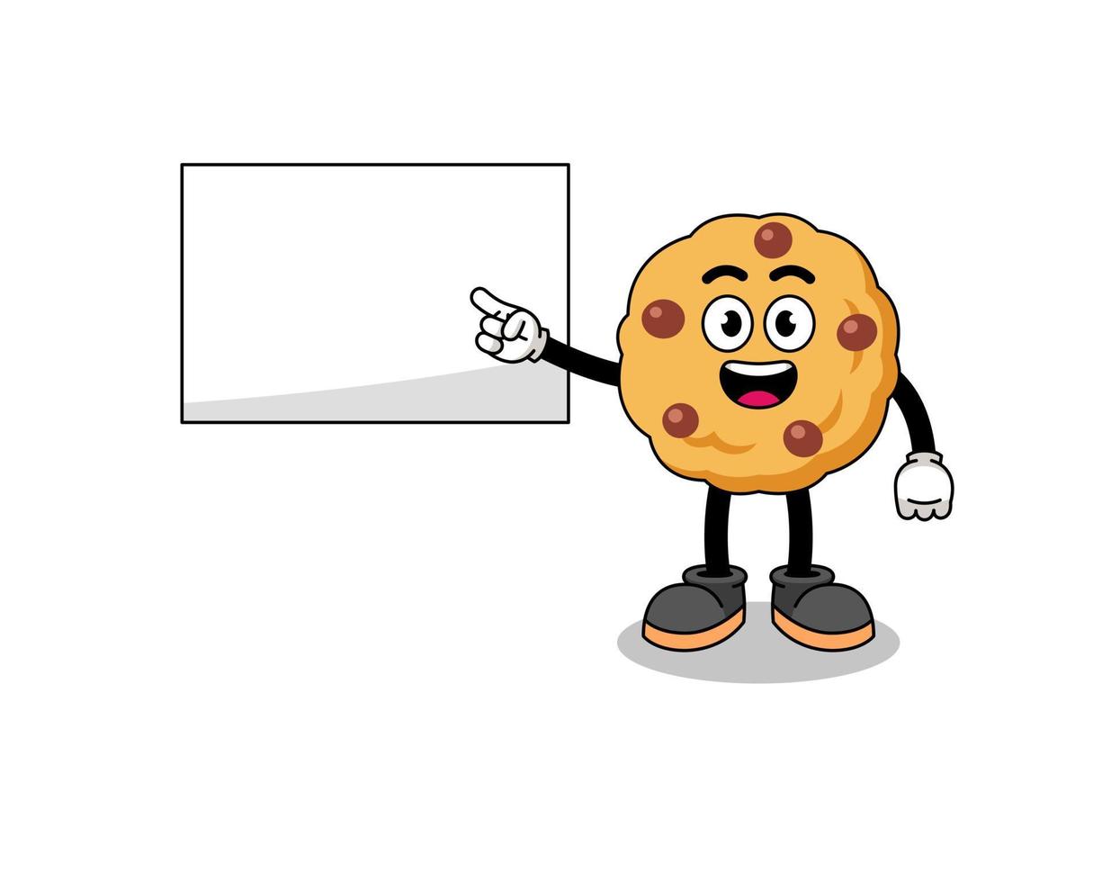 chocolate chip cookie illustration doing a presentation vector