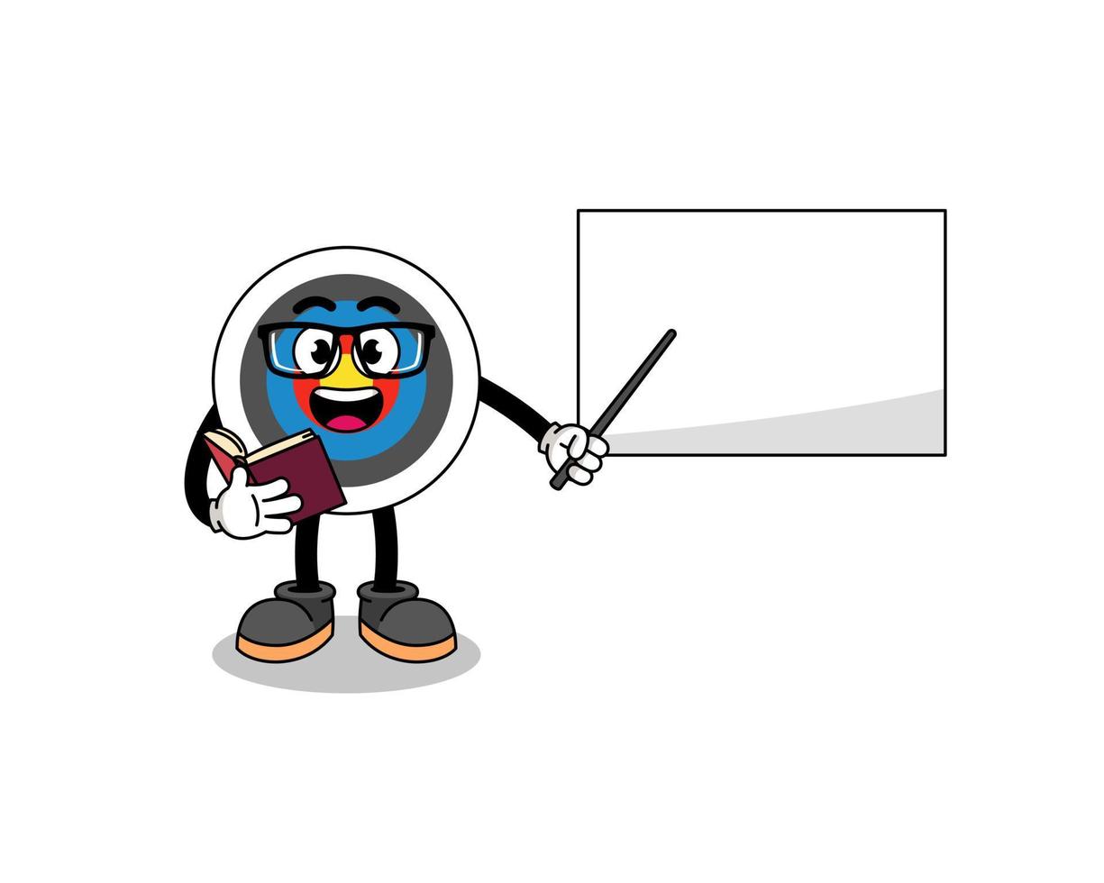 Mascot cartoon of archery target teacher vector
