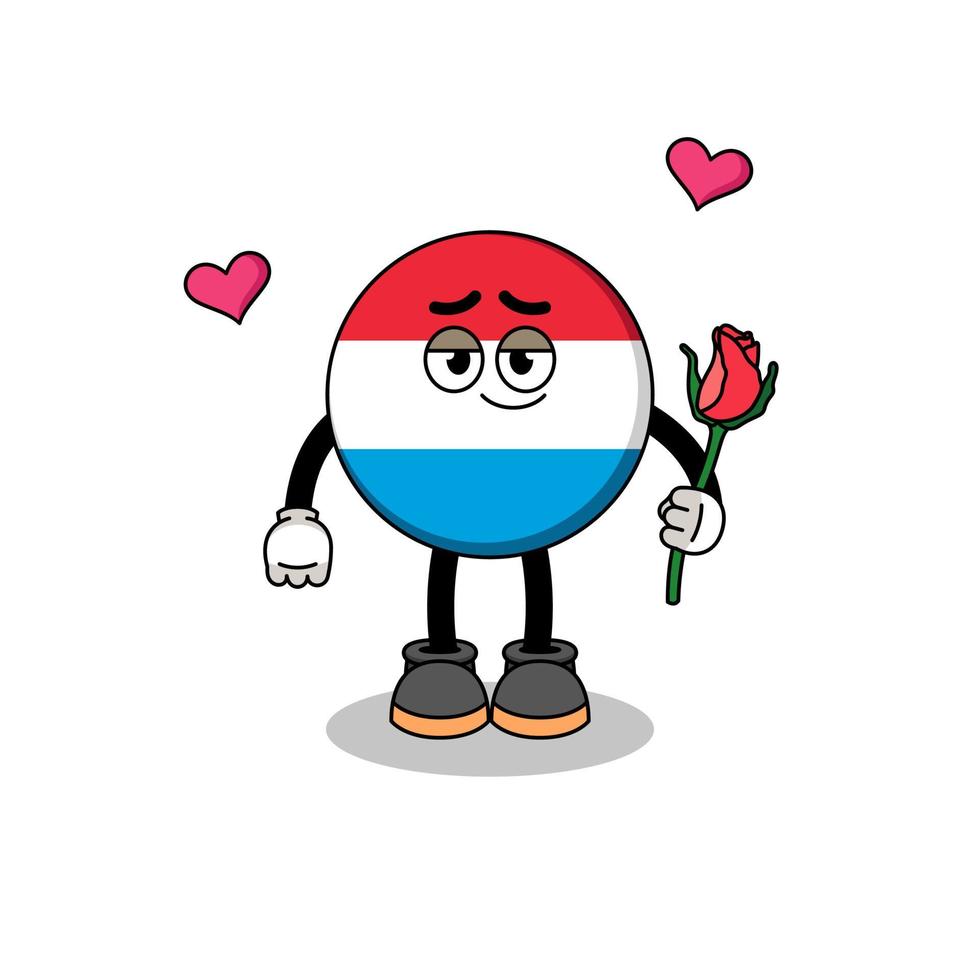 luxembourg mascot falling in love vector