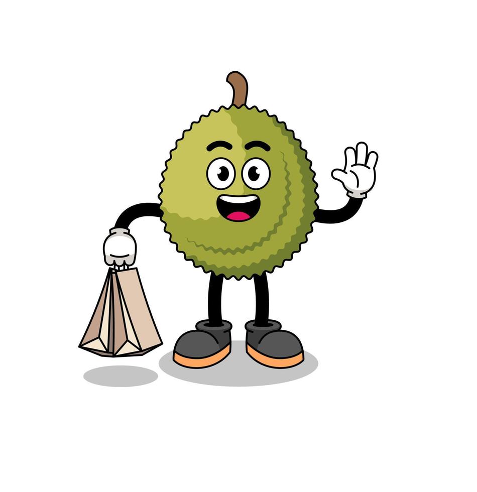 Cartoon of durian fruit shopping vector