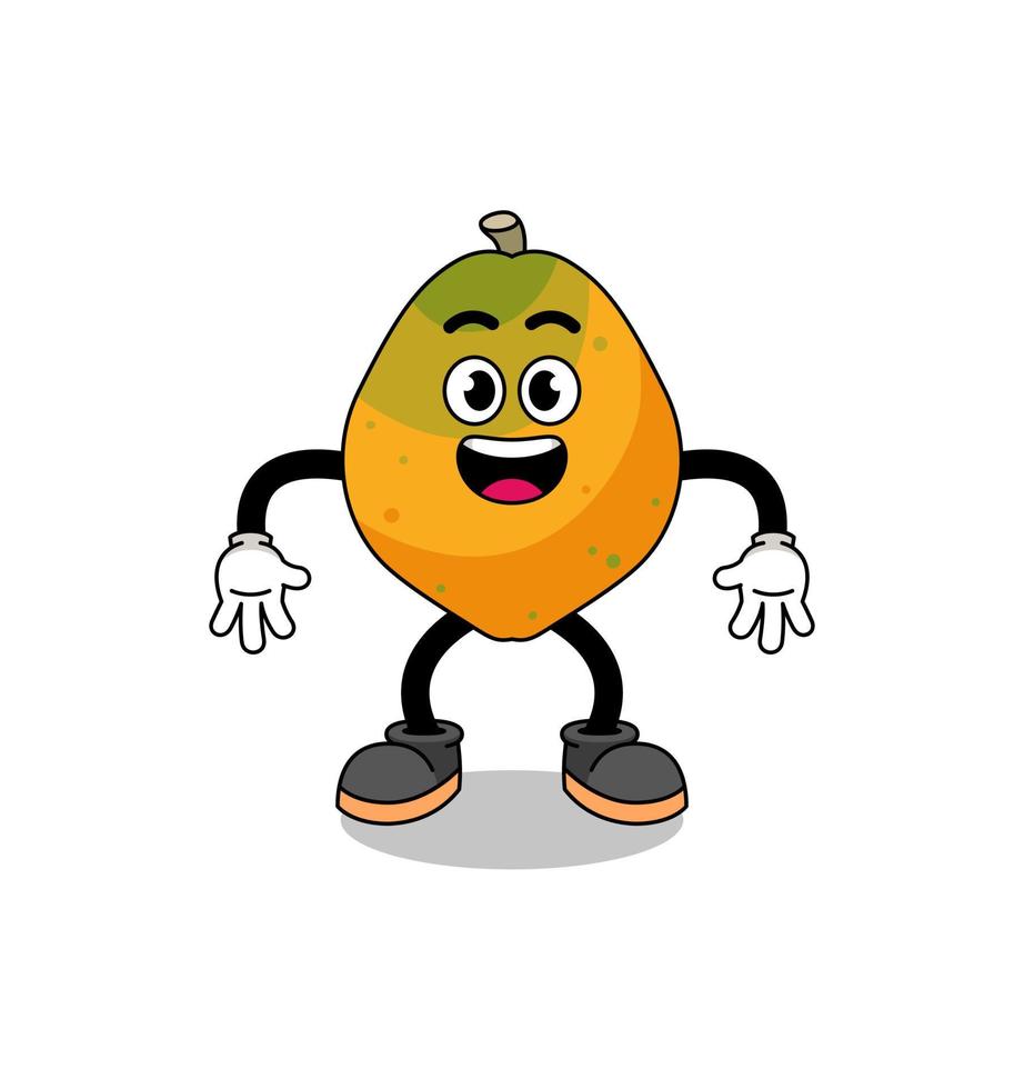 caricatura de fruta de papaya con gesto sorprendido vector