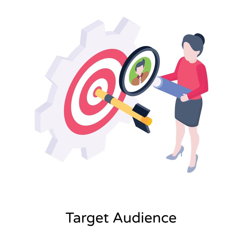 Modern isometric icon of target audience vector