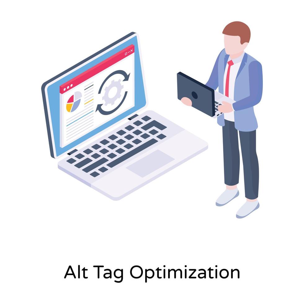 Get hold of this editable isometric icon of Alt optimization vector