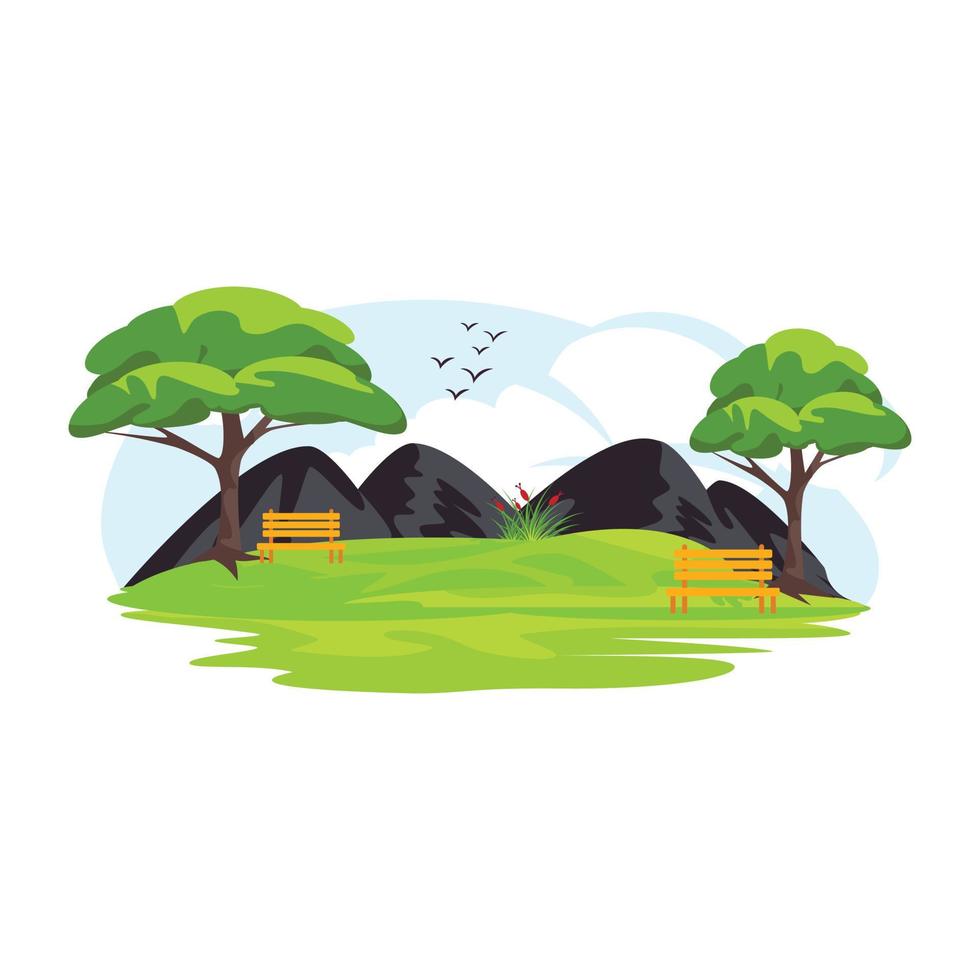 An eye-soothing vector design of camping landscape