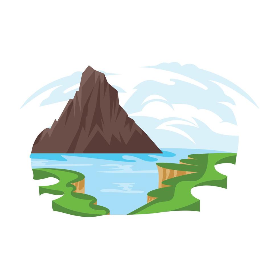 descarga este diseño plano de paisaje ribereño vector