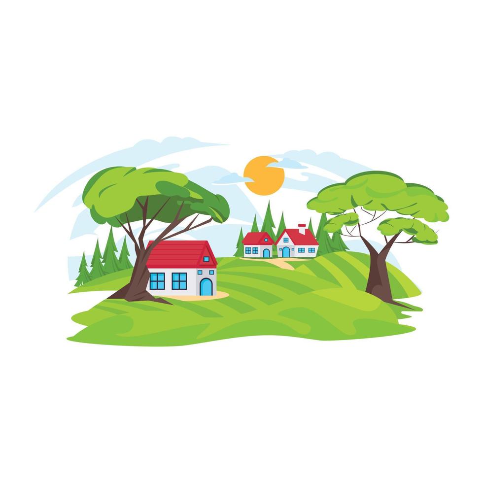 Vector design of rural area with stunning graphics