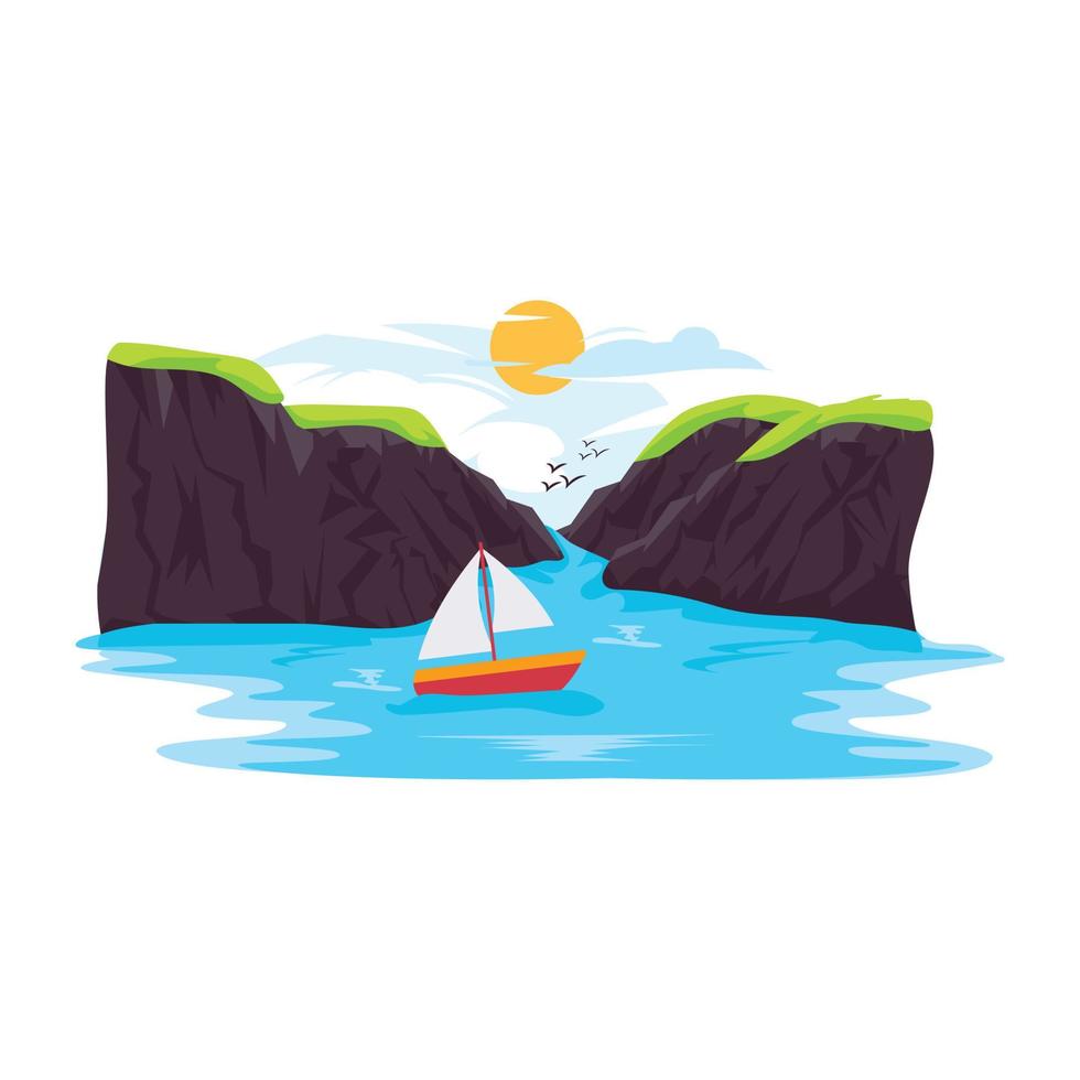 Download this flat design of riverside landscape vector
