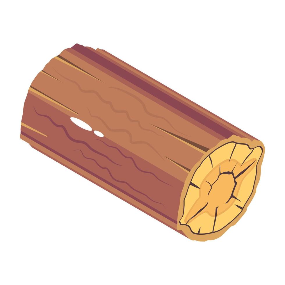 descargar icono isométrico de tronco de madera vector