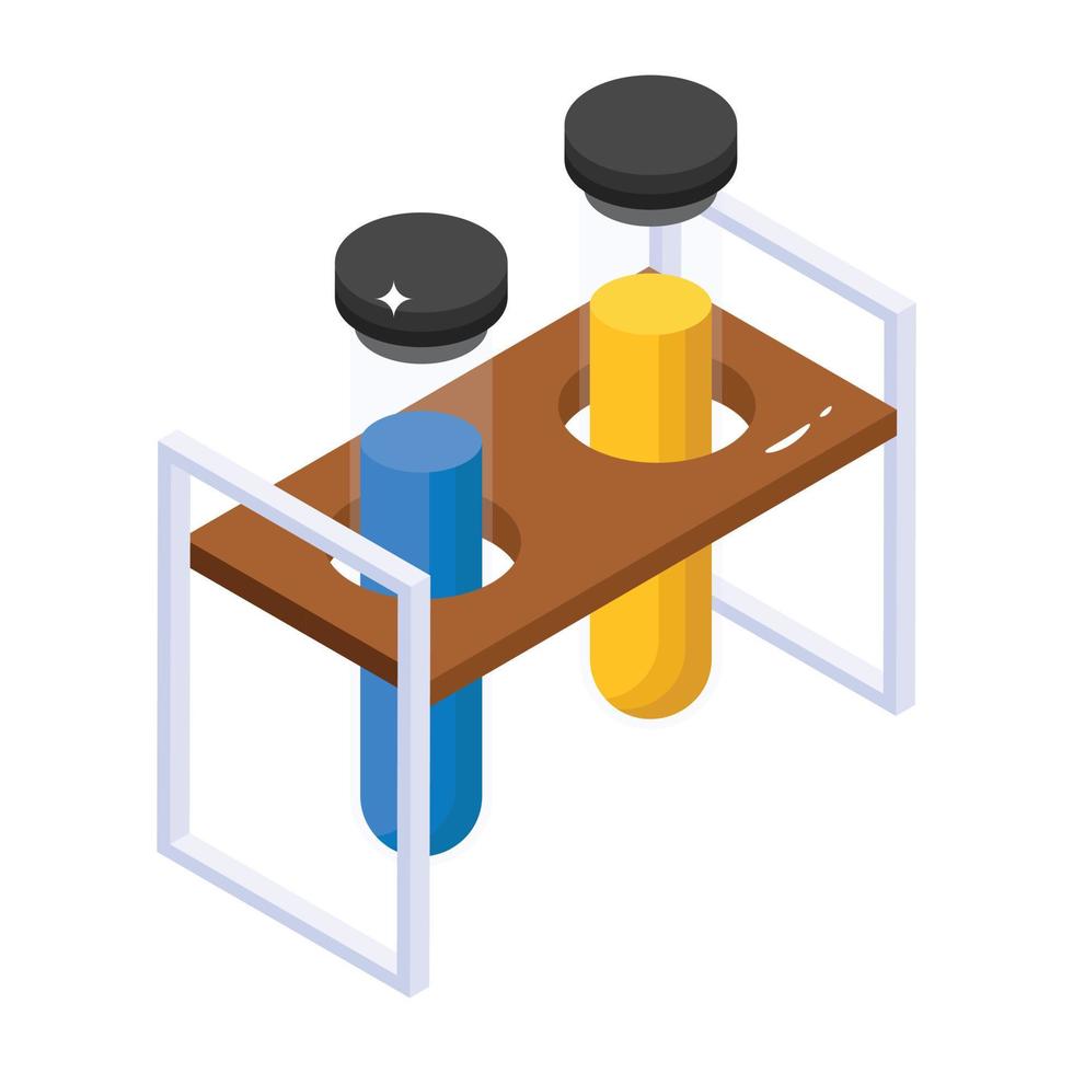 A customizable isometric icon of test tubes vector