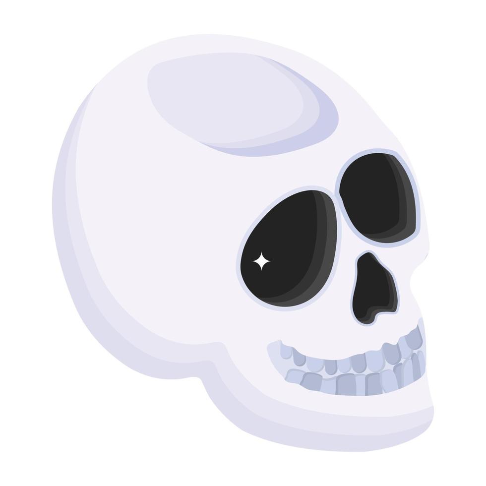 Scary head bone, an isometric icon of skull vector