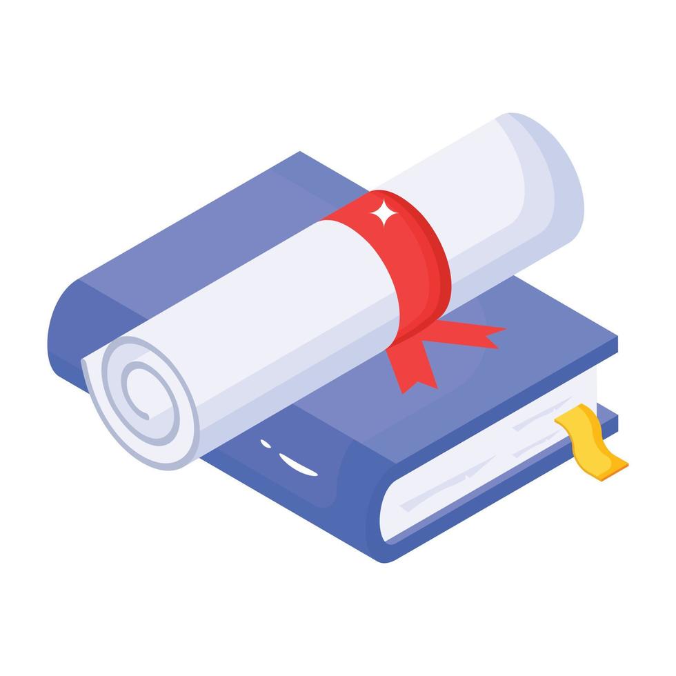 Graduation degree isometric icon is ready for use vector