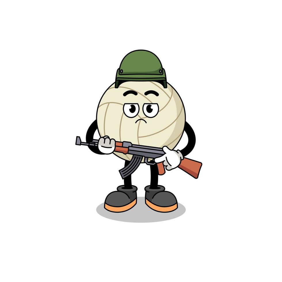 Cartoon of volleyball soldier vector