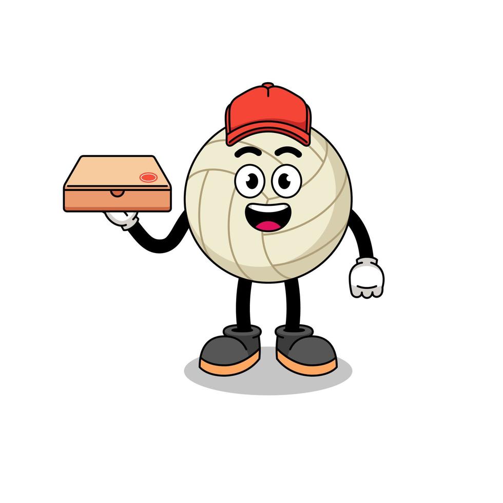 volleyball illustration as a pizza deliveryman vector