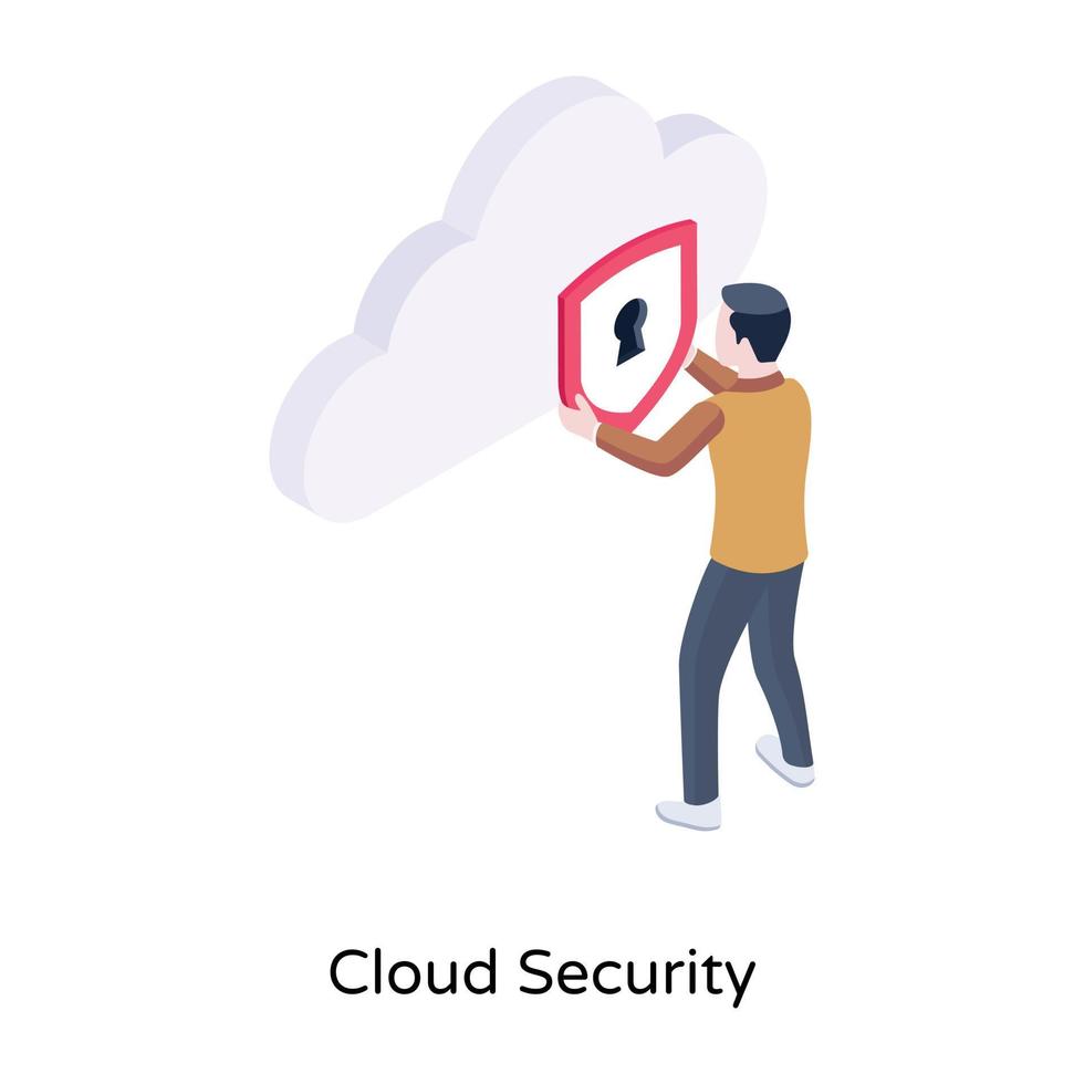 Download isometric icon of cloud security vector