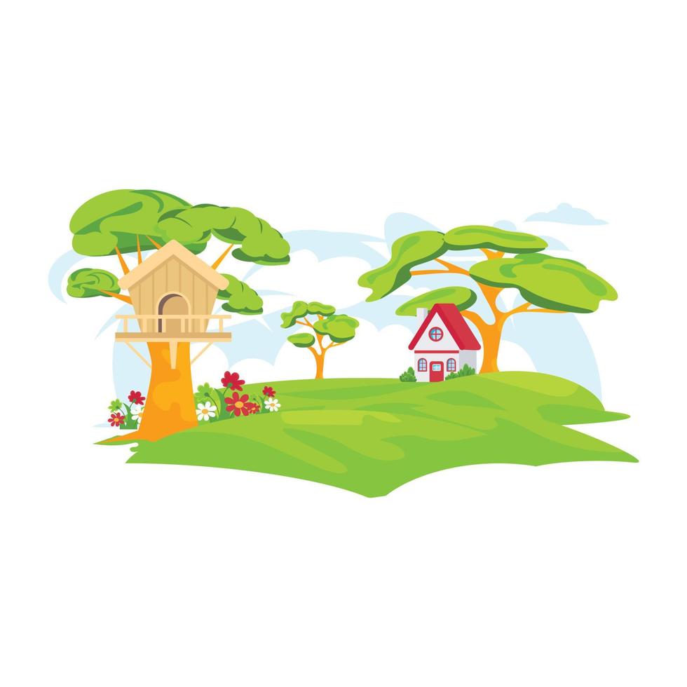 An eye-soothing vector design of camping landscape