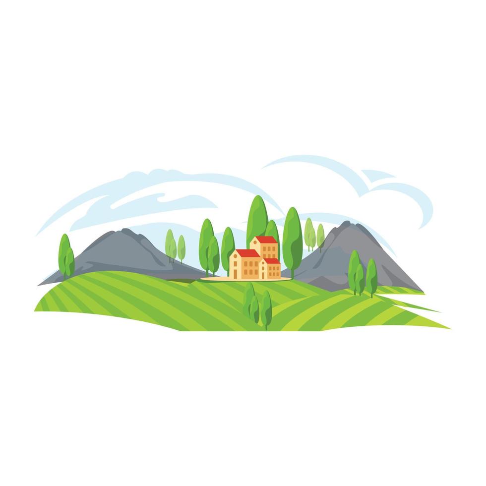 descarga este diseño plano de paisaje ribereño vector