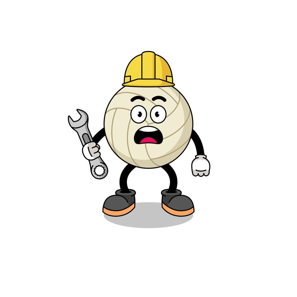 Character Illustration of volleyball with 404 error vector
