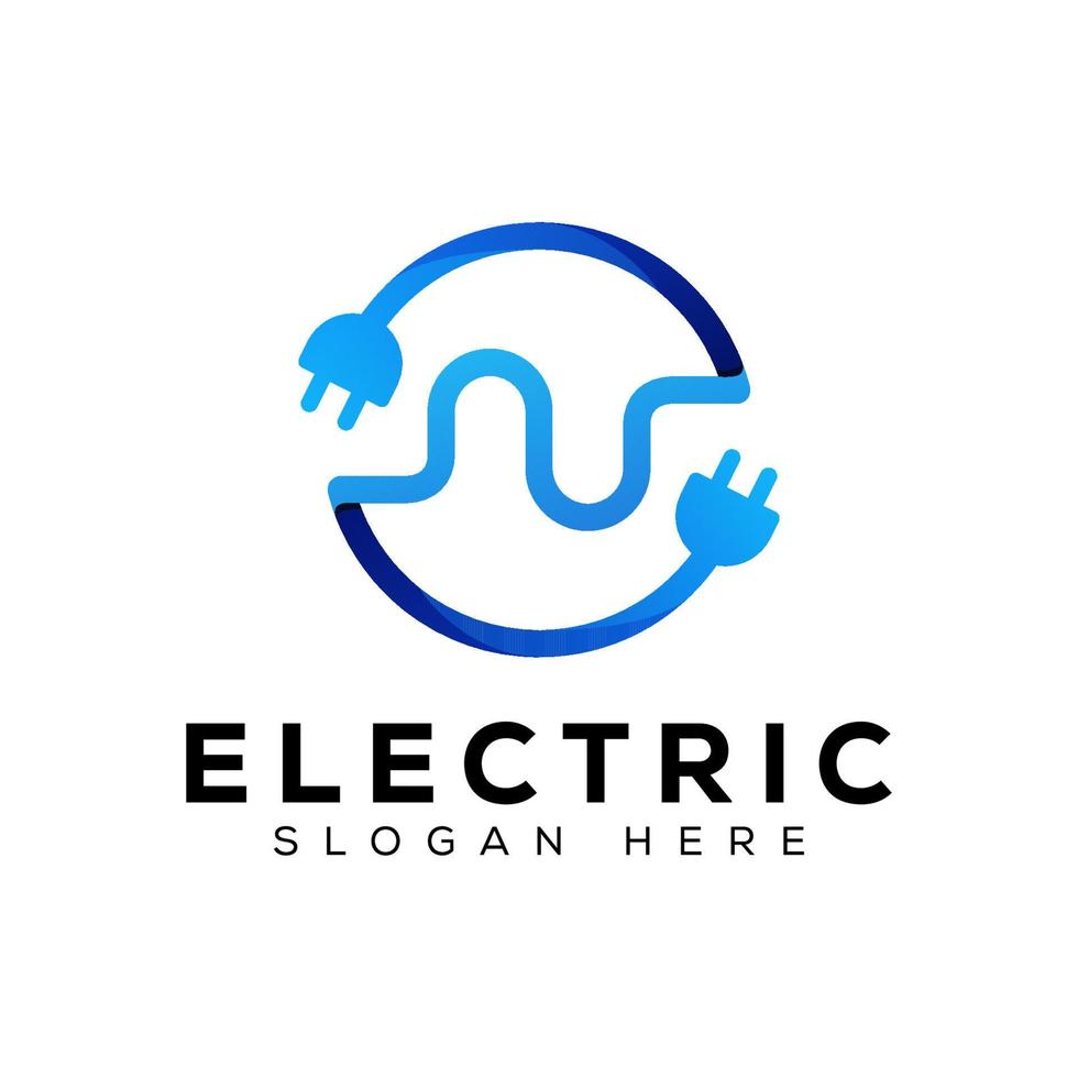 modern electric energy logo, symbol cable Letter E vector template