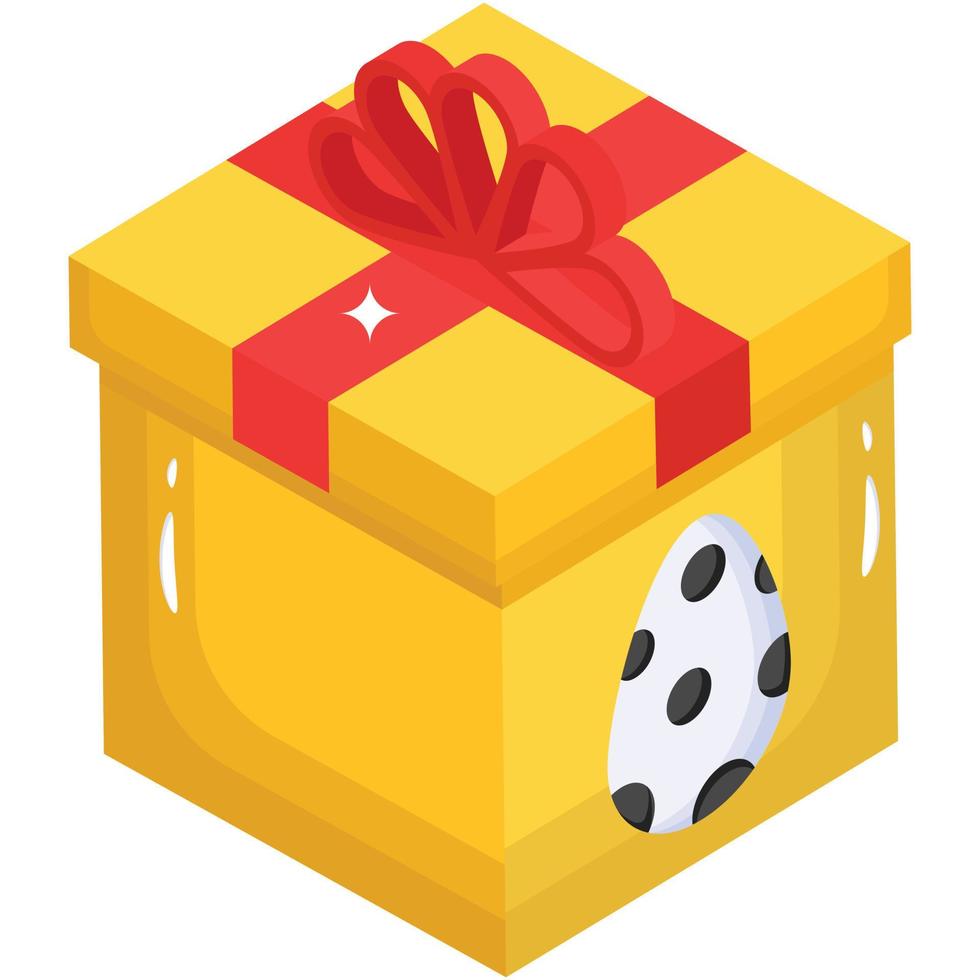 Easy to use isometric icon of Easter gift vector