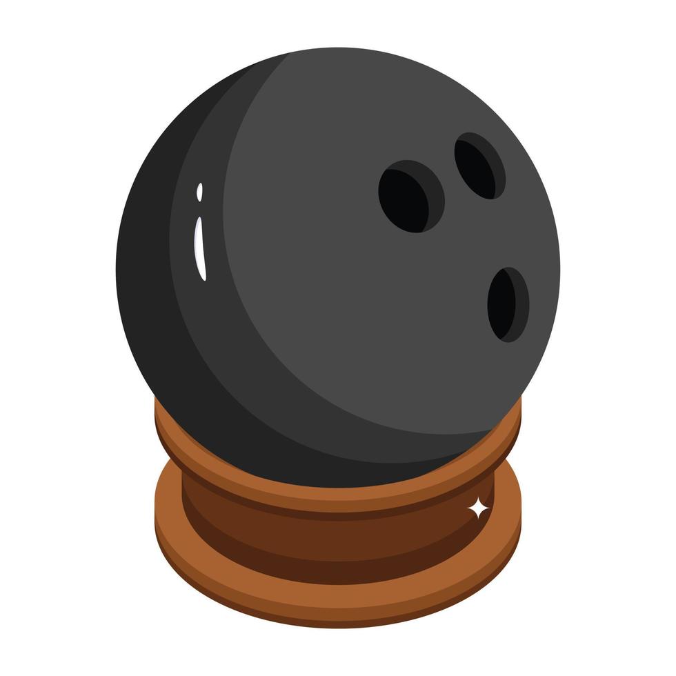 Ready to use isometric icon of bowling ball vector