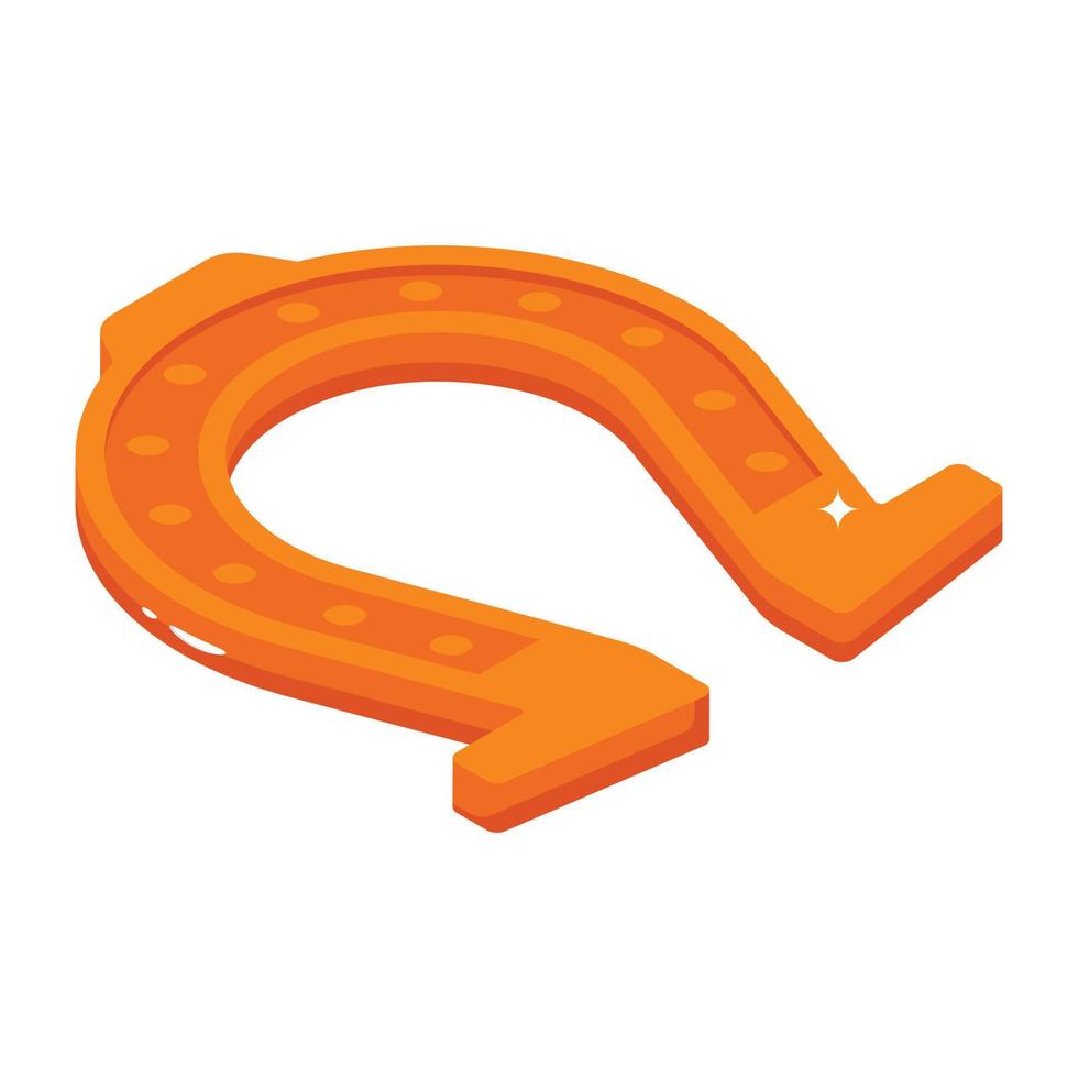 Trendy isometric icon design of horseshoe vector