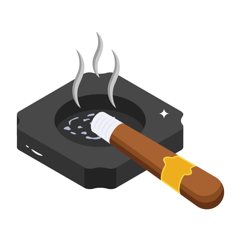 An editable isometric icon of ashtray vector