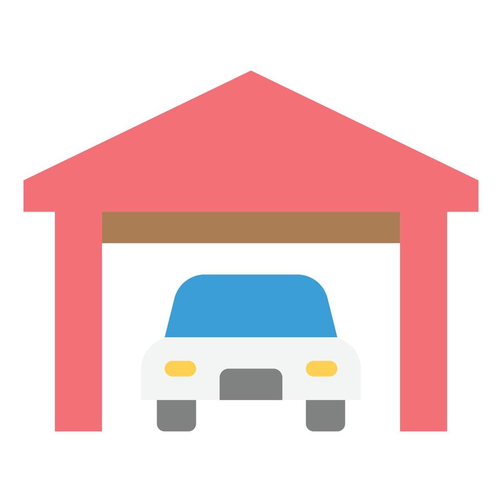 garage flat icon vector illustration