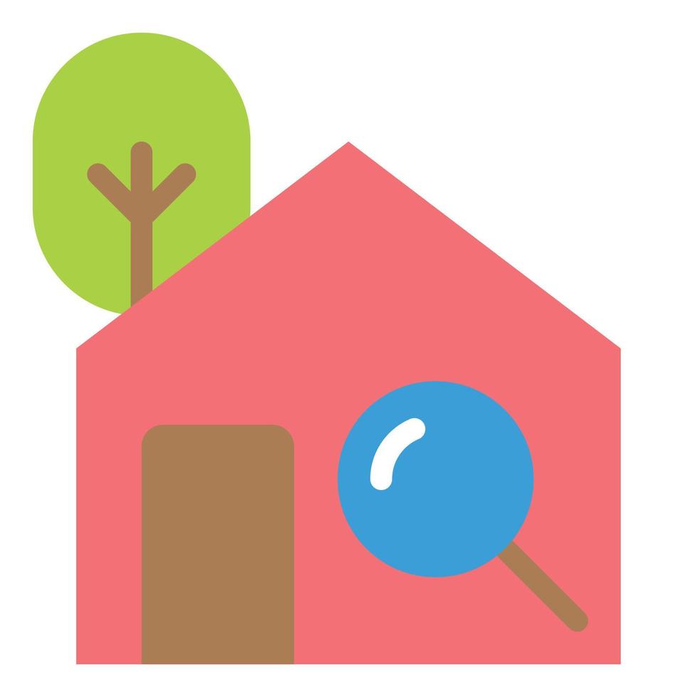 house search flat icon vector illustration