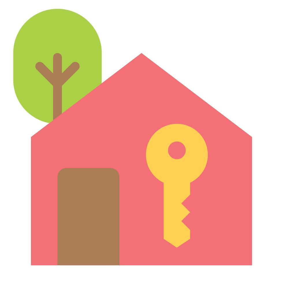 ilustración de vector de icono plano de llave de casa