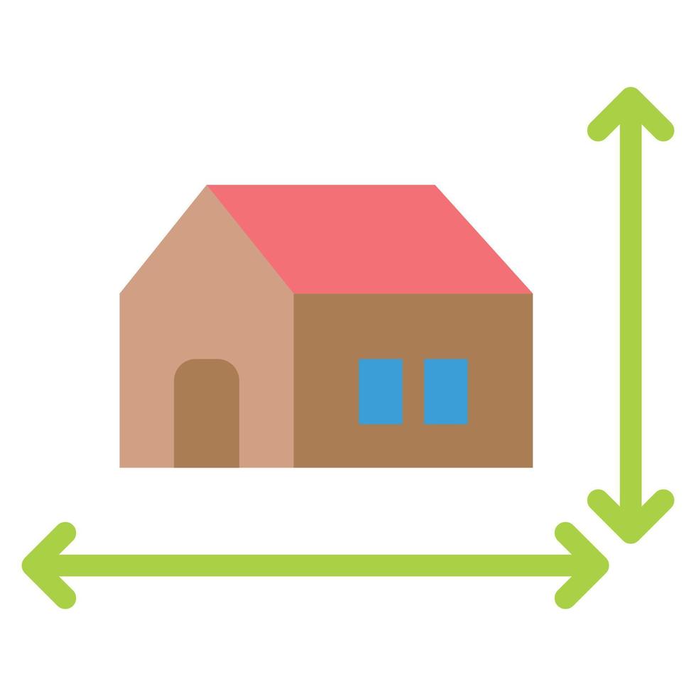 house area flat icon vector illustration