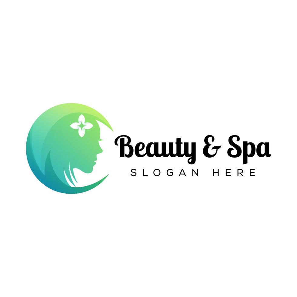 beauty and spa logo, natural beauty salon logo template vector