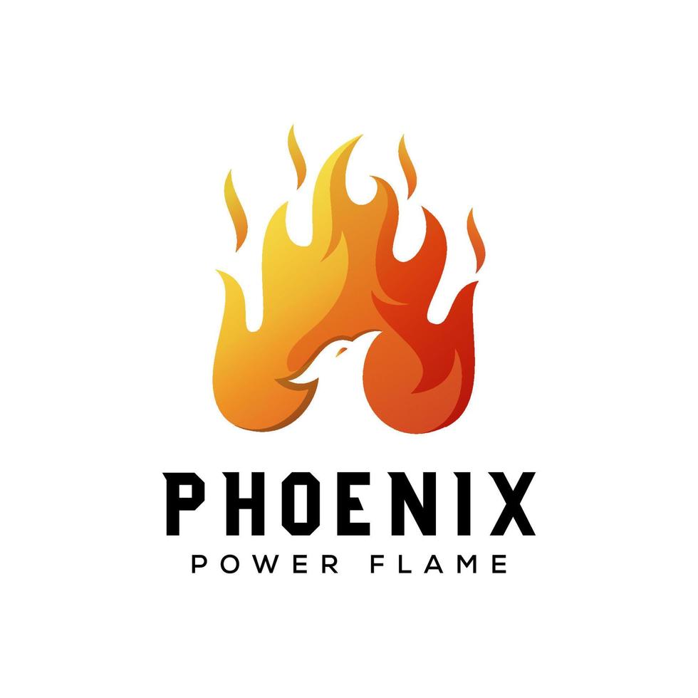 plantilla de vector de diseño de logotipo de llama de energía de phonenix