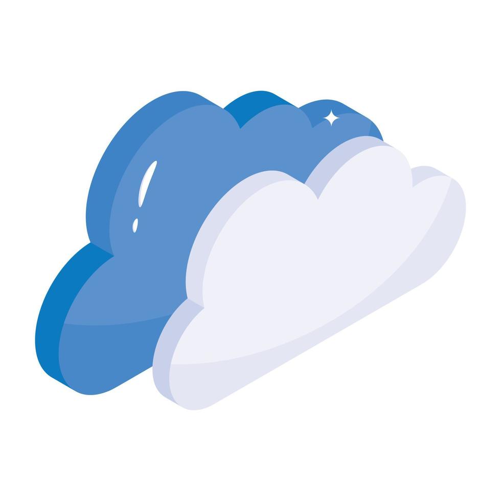 A captivating isometric icon of clouds vector