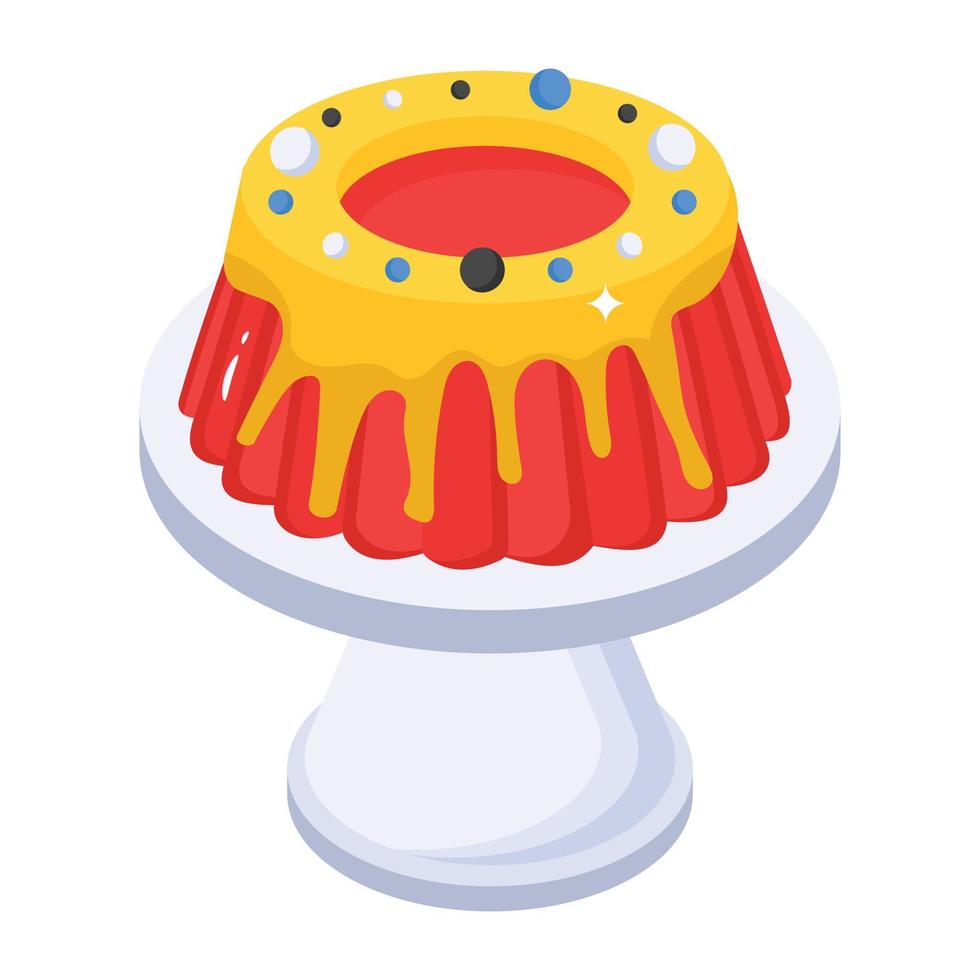 Beautifully designed isometric icon of jelly vector