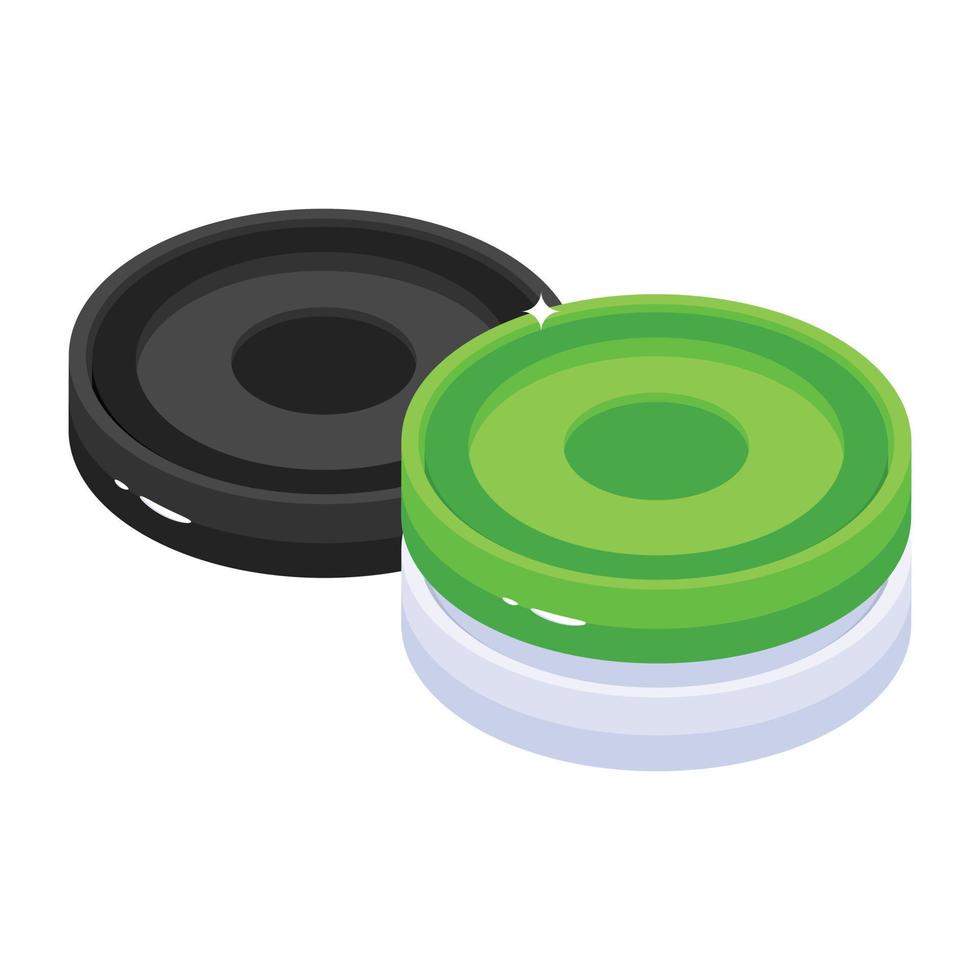 Easy to use isometric icon of pucks vector