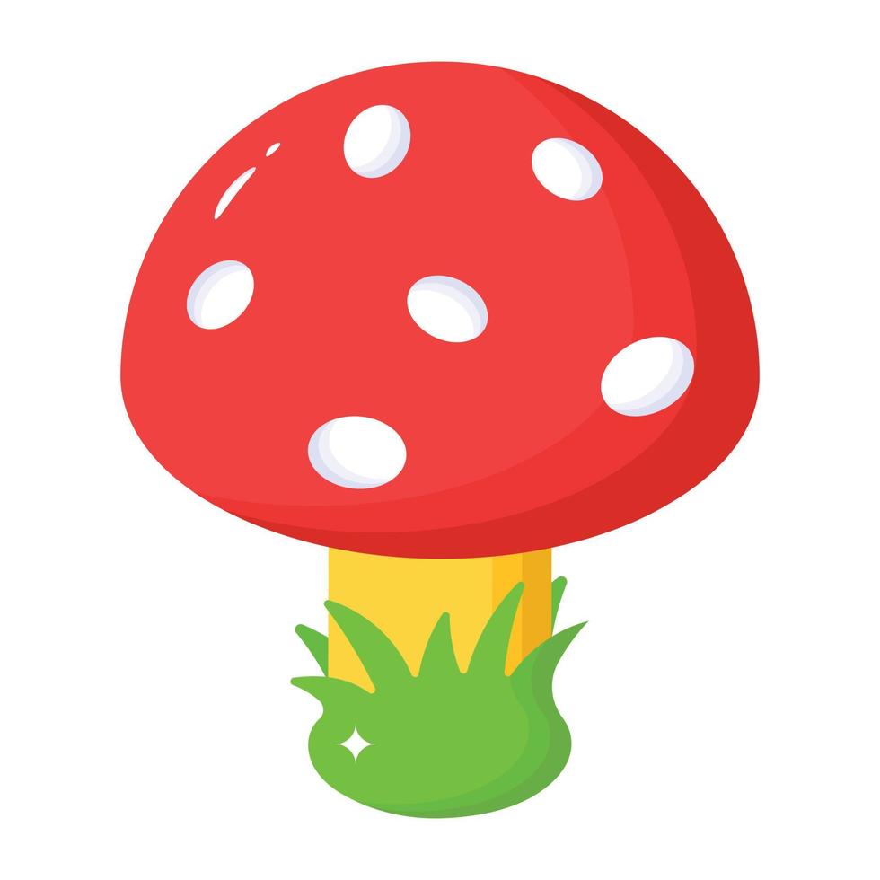 Isometric icon of mushroom is up for premium use vector